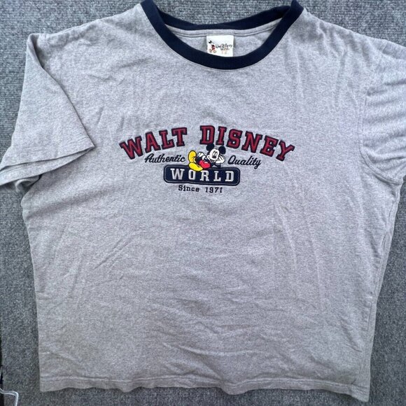 Walt Disney World Authentic Quality Adult XXL Gray T Shirt Mickey Mouse - Picture 2 of 9